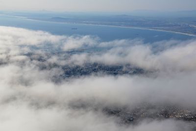 High angle view of mountain against sky