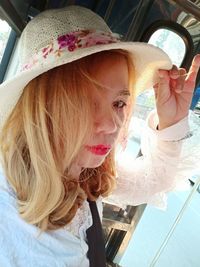 Portrait of a girl drinking ice cream