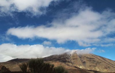 Low angle view of mountain against sky