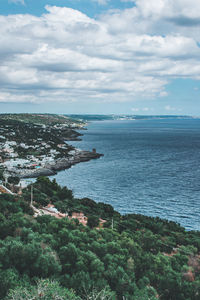 High angle view of sea against sky