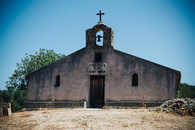 Church against clear sky