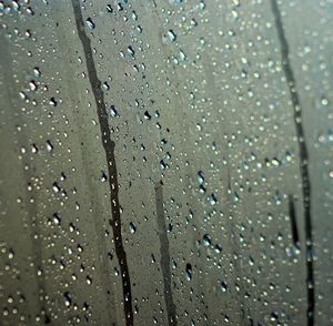 Close-up of water drops on glass