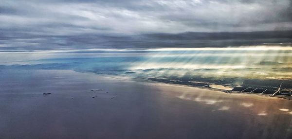 Aerial view of sea against sky