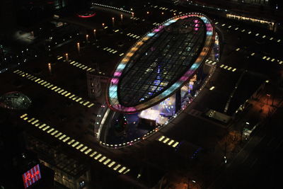 Illuminated city at night