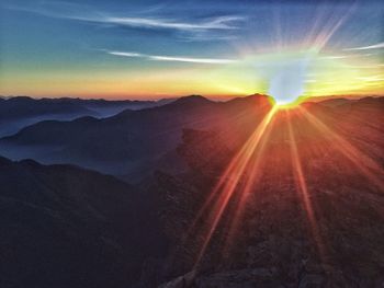 Scenic view of landscape against sky during sunset