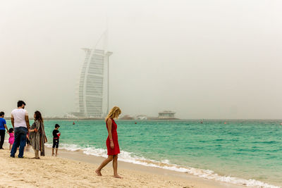 Tourists on beach