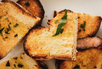 Close-up of bread in plate