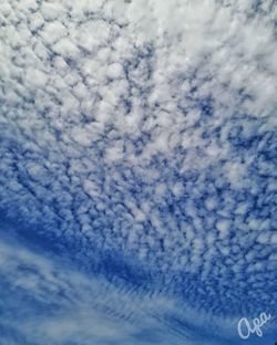 Low angle view of clouds in sky