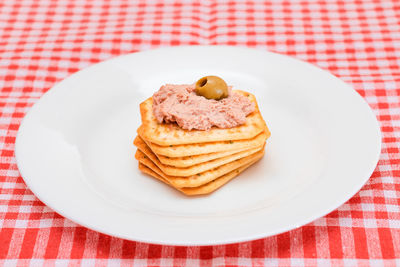Close-up of dessert in plate