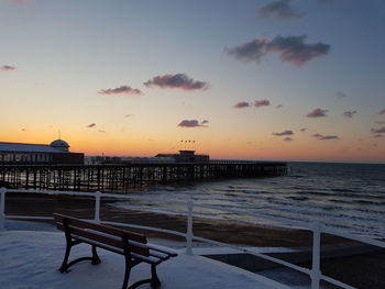 Scenic view of sea against sky at sunset