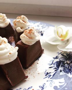 Close-up of chocolate dessert in plate