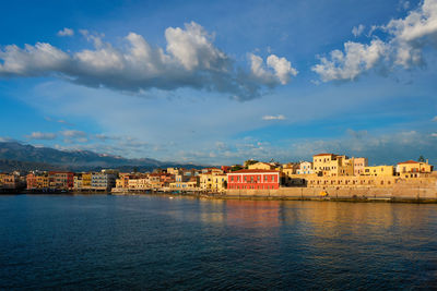 Picturesque old port of chania, crete island. greece