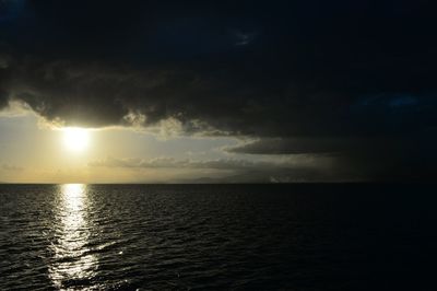 Scenic view of sea at sunset