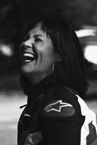 Portrait of smiling woman looking away