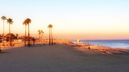 Scenic view of sea at sunset