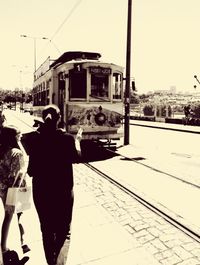 Train on railroad station platform