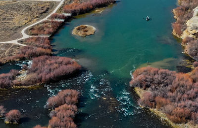 High angle view of sea shore