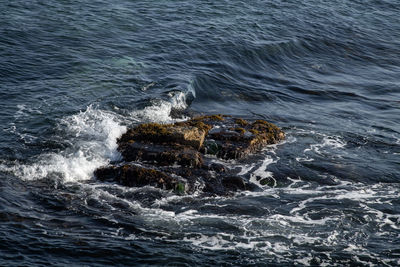 High angle view of sea waves