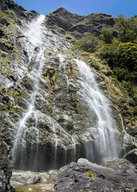 Scenic view of waterfall