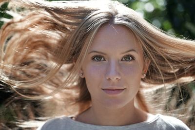 Close-up portrait of a beautiful young woman