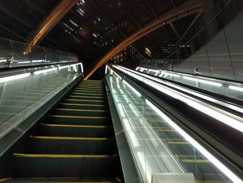 Steps in illuminated underground walkway