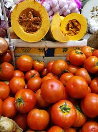 High angle view of fruits