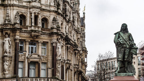 Low angle view of statue of building