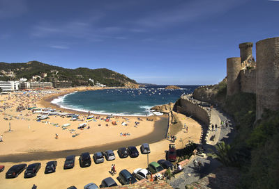 High angle view of tossa de mar, spain