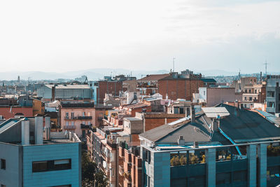 View of residential district against sky