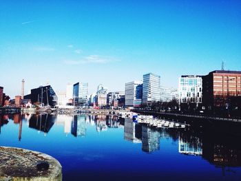 View of river with buildings in background