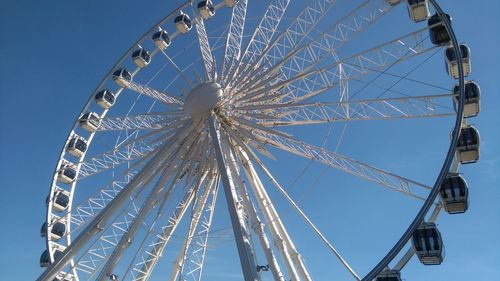 Low angle view of ferris wheel against clear sky