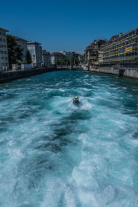 Watersport in thun city at thunersee, switzerland