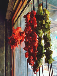 Close-up of red berries on plate