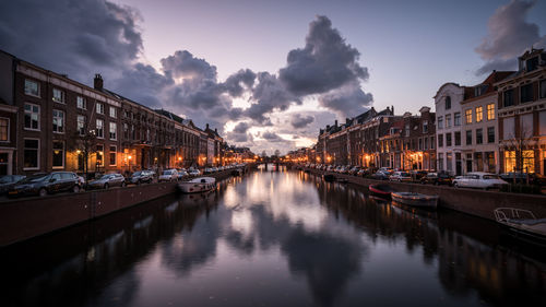 View of canal passing through city