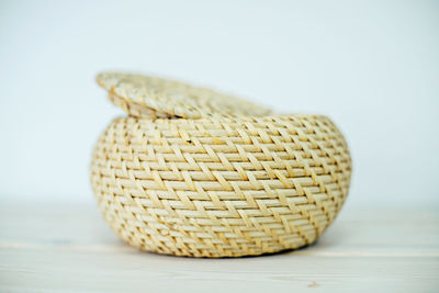 Close-up of hat on table