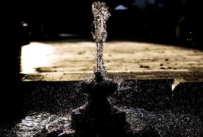 Close-up of water splashing in fountain