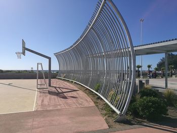 Suspension bridge against clear sky