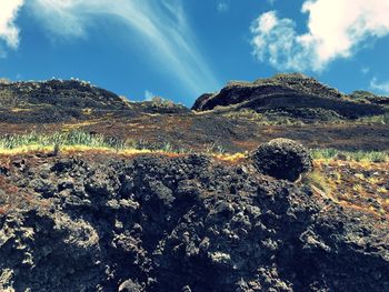 Scenic view of land against sky