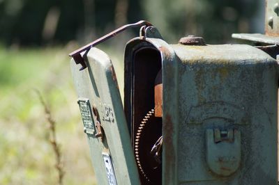 Close-up of rusty machine part