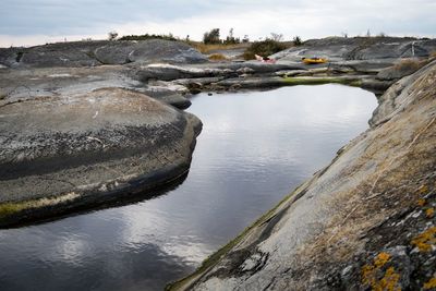 Scenic view of water against sky