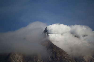 Low angle view of mountain against sky