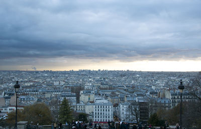 High angle view of buildings in city