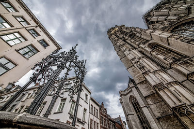 Low angle view of buildings against sky