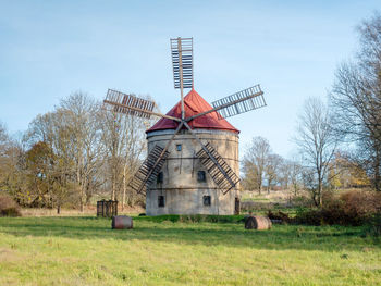 Wind mill svetlik, technical museum. historical windmill in holland style near krasna lipa, czechia