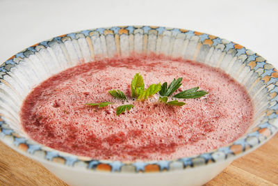 Close-up of food in bowl on table