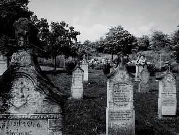View of cemetery against sky