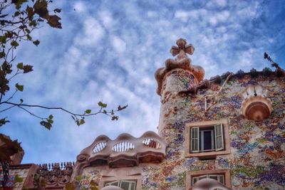Low angle view of built structure against sky