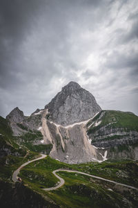 View of mountain against cloudy sky