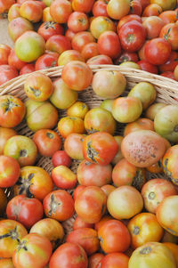 Full frame shot of apples for sale at market stall