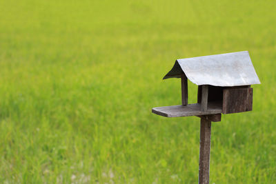 Lifeguard hut on field